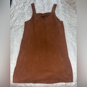 Brown Corduroy Sleeveless Dress